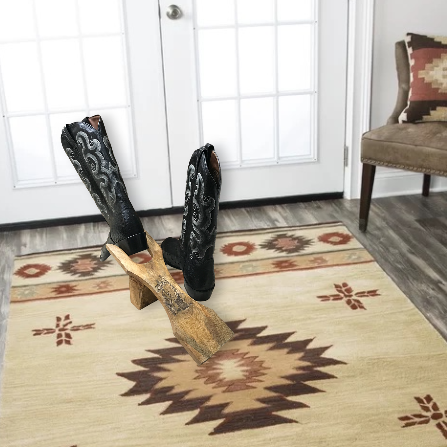 Branding Iron Laser Etched Mango Wood Bootjack