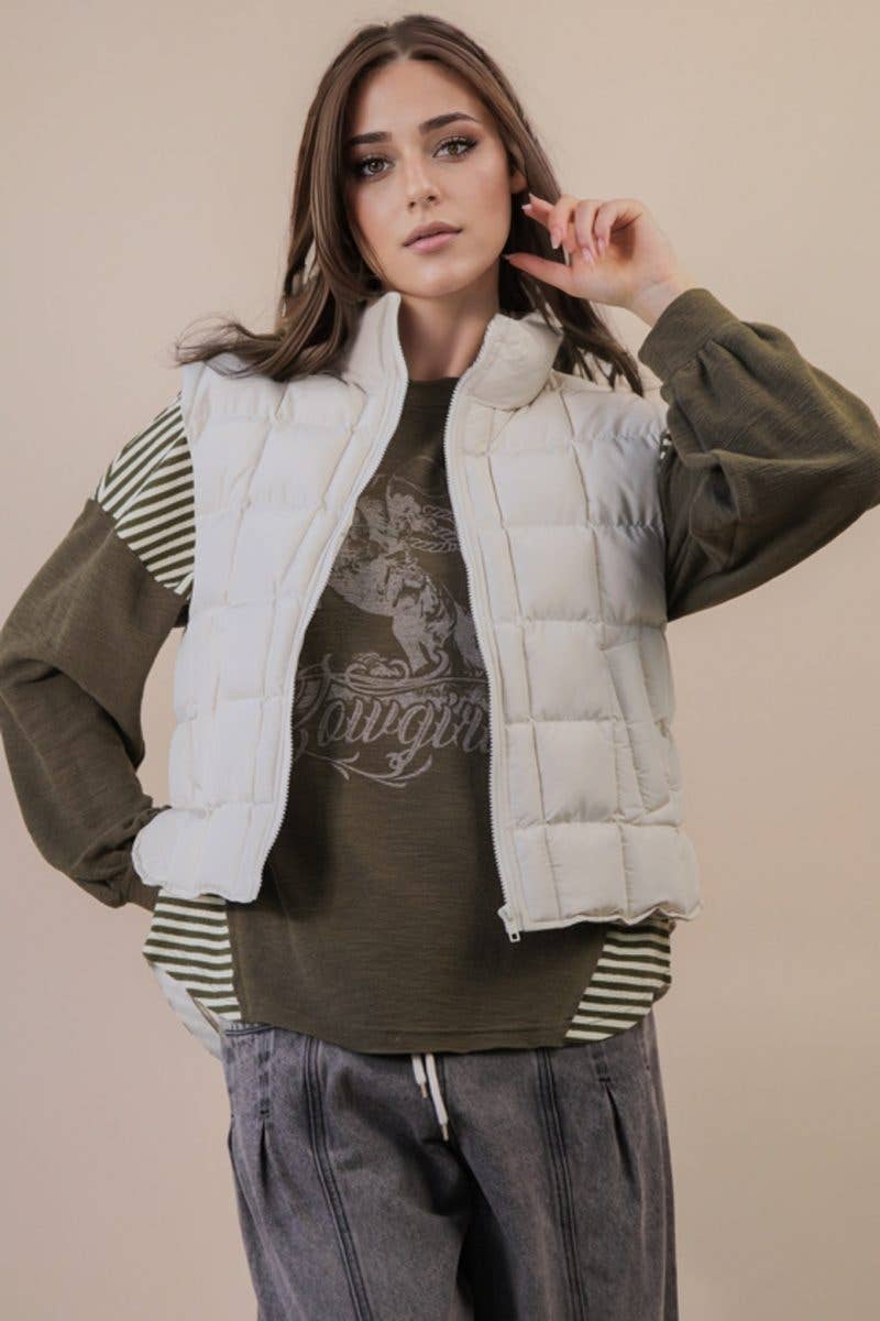 Solid Puffer Padded Warm Vest