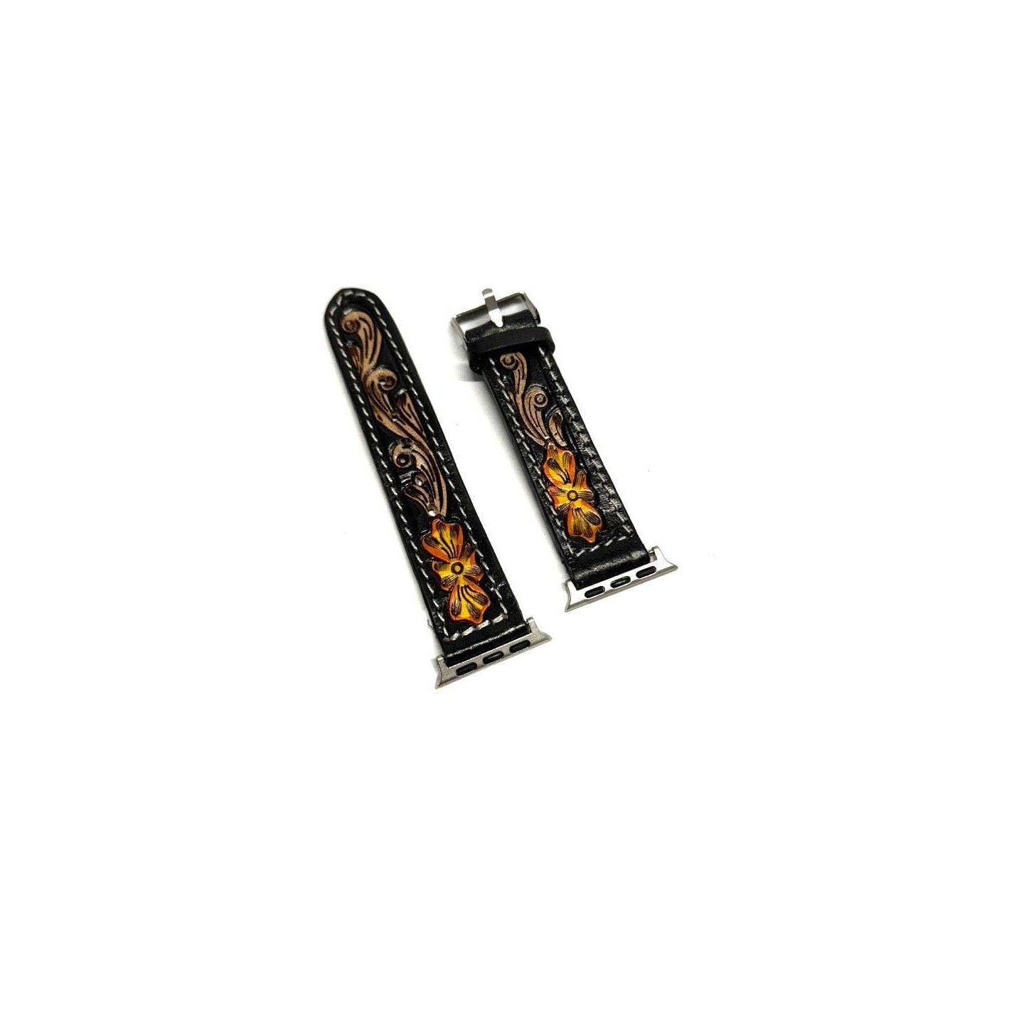 Western Hand Tooled Apple Watchband
