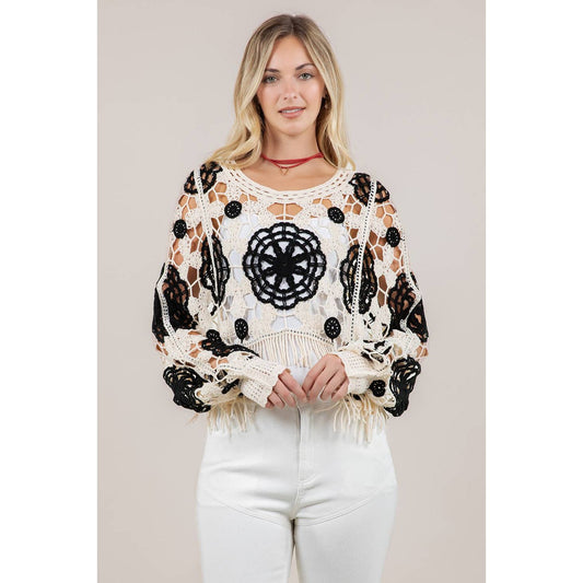 SIT 7097A FRINGED CROCHET TOP