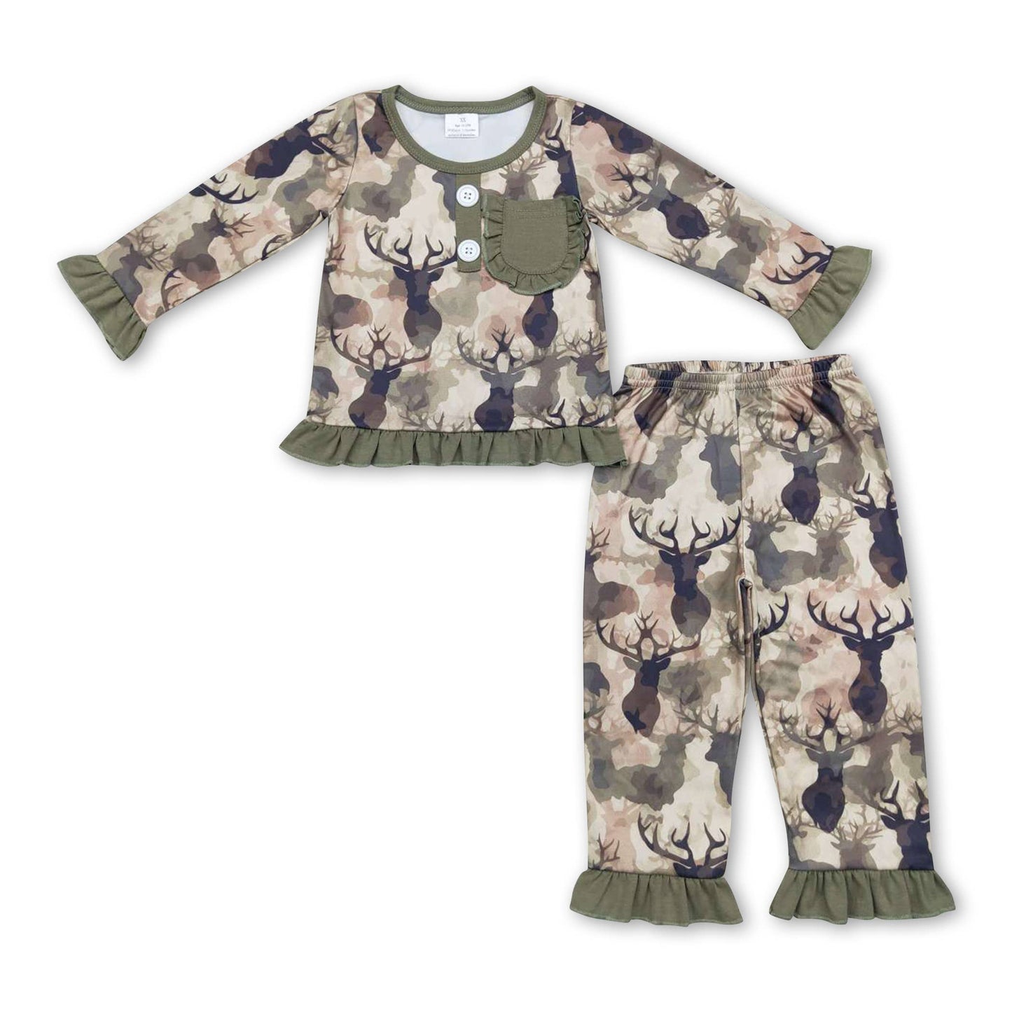 Deer Camo Long Sleeves Baby Boy Zipper Romper