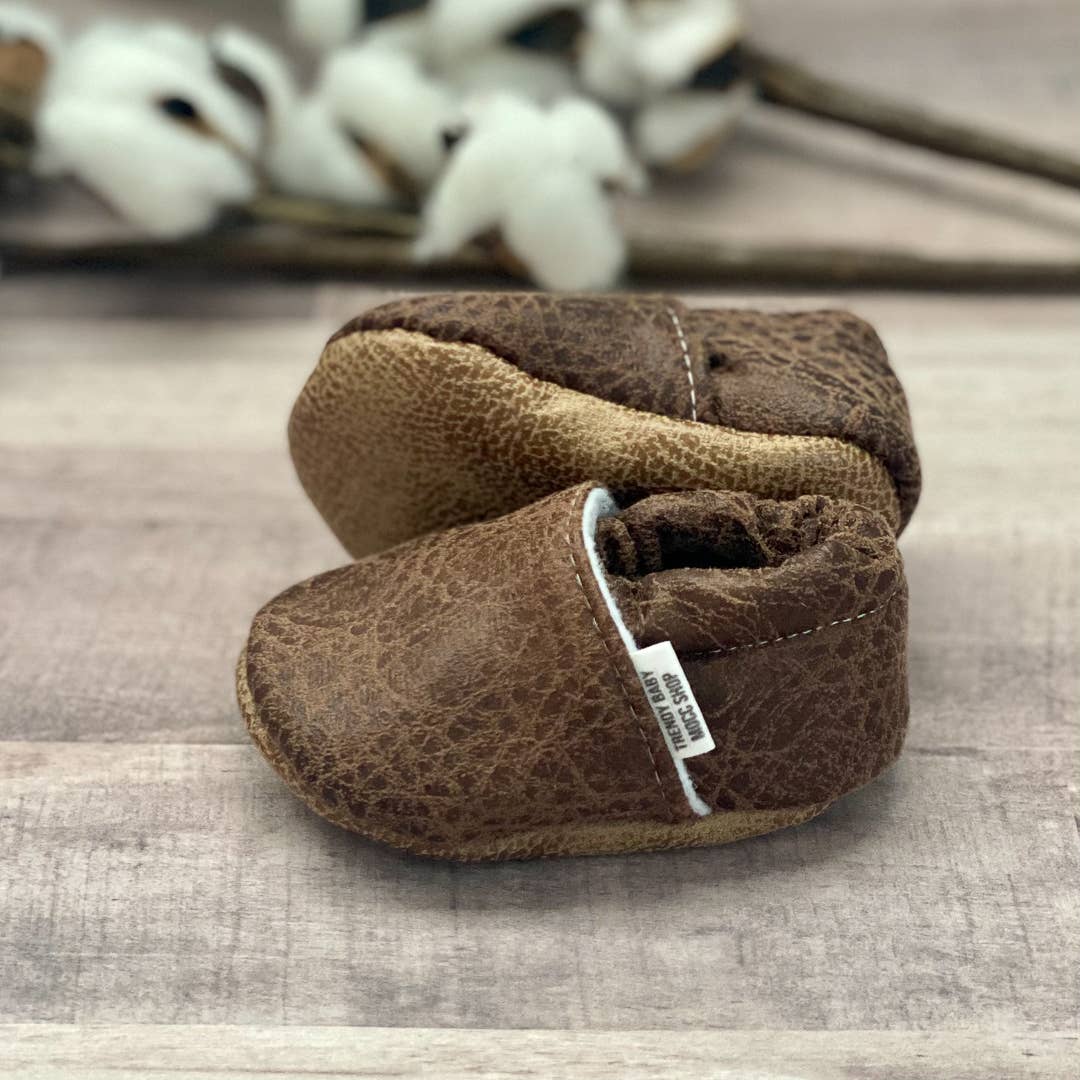 Trendy Baby Mocc Shop - Baby Shoe, Chocolate Suede Moccasins