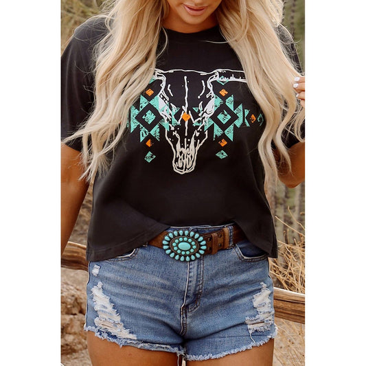 Western Aztec Crewneck T-Shirt