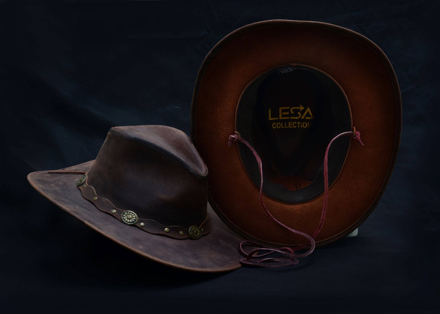 DEADWOOD LEATHER WESTERN COWBOY HAT