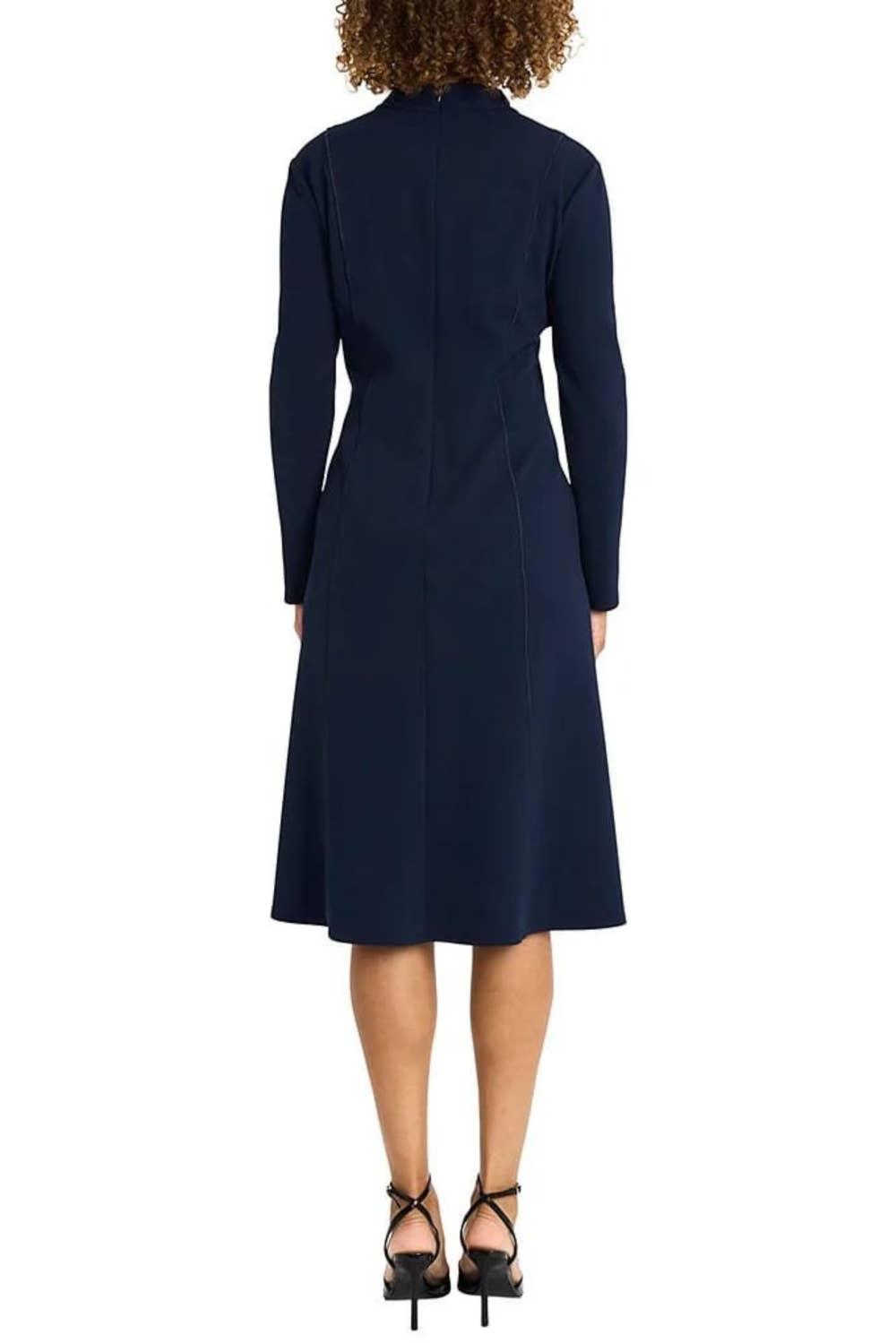 Maggy London Split Neck Midi A-Line Dress