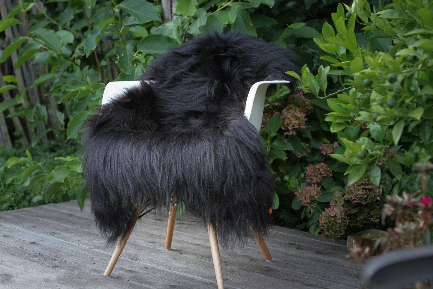 Genuine Icelandic Black Sheepskin Rug with Long Soft Wool