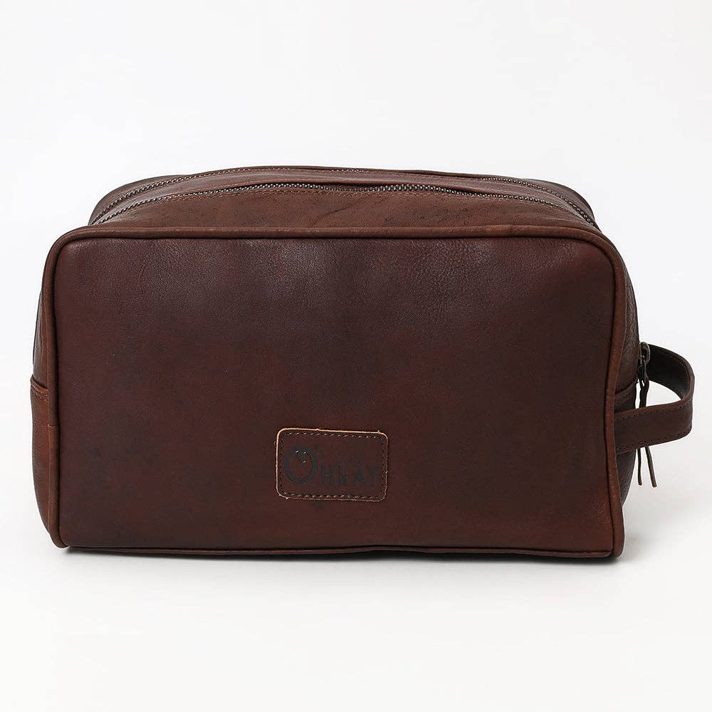 * OHM107 Toiletry Genuine Leather Western Bag