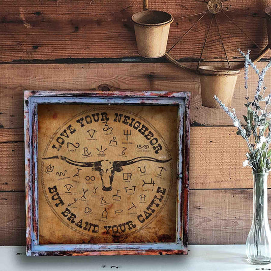 TroubleMaker Trading Company - Love Your Neighbor Square Framed Canvas