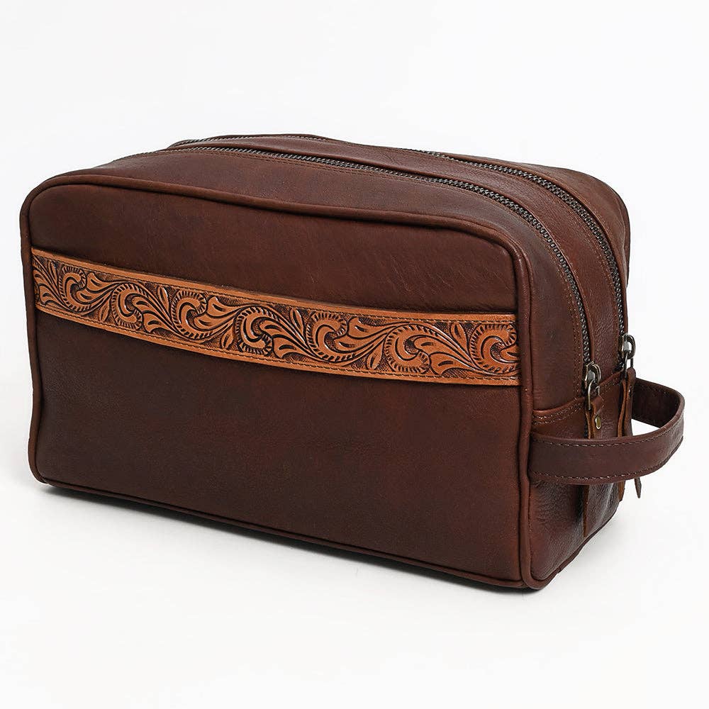 * OHM107 Toiletry Genuine Leather Western Bag