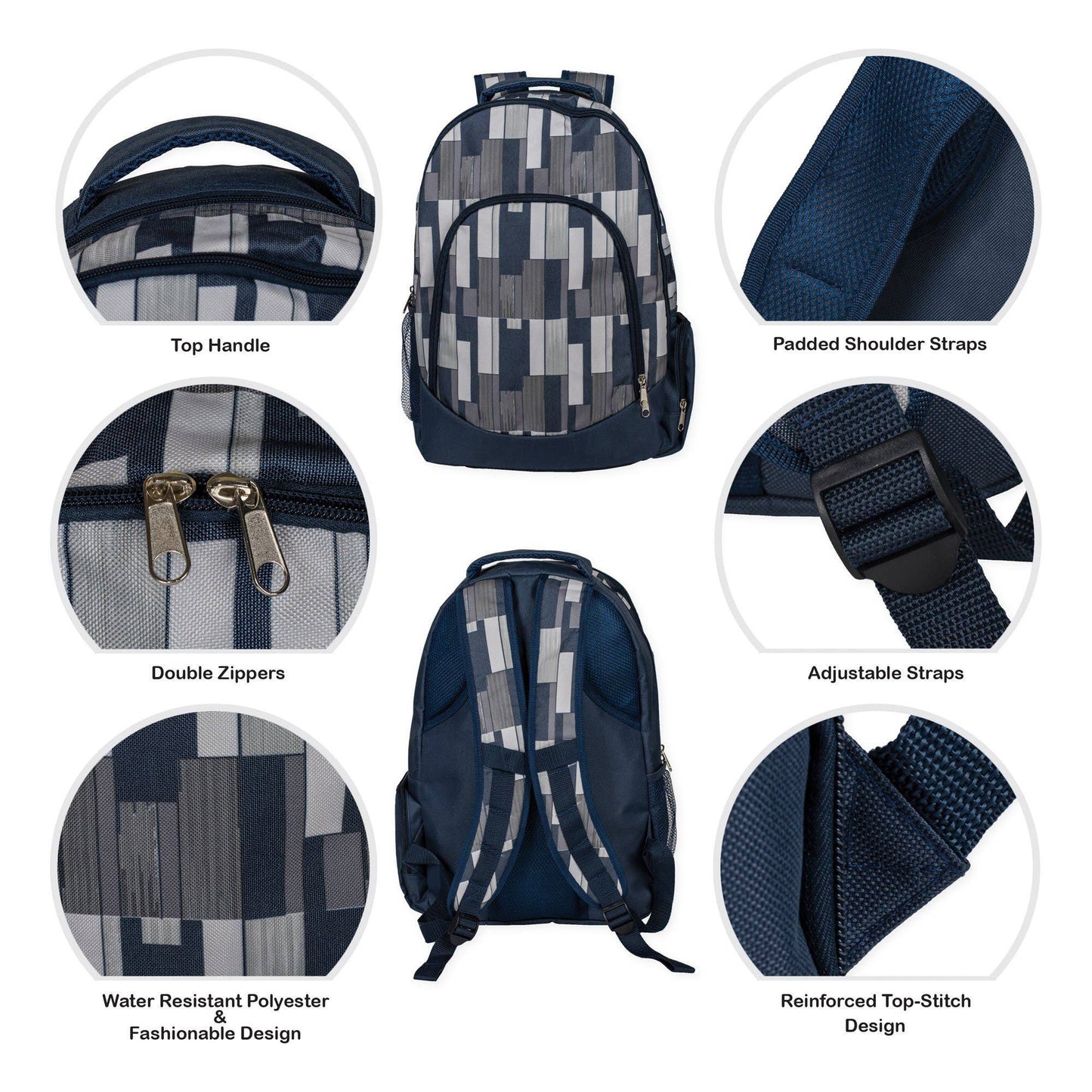 Space Gray & Navy Backpack & Lunchbag Set