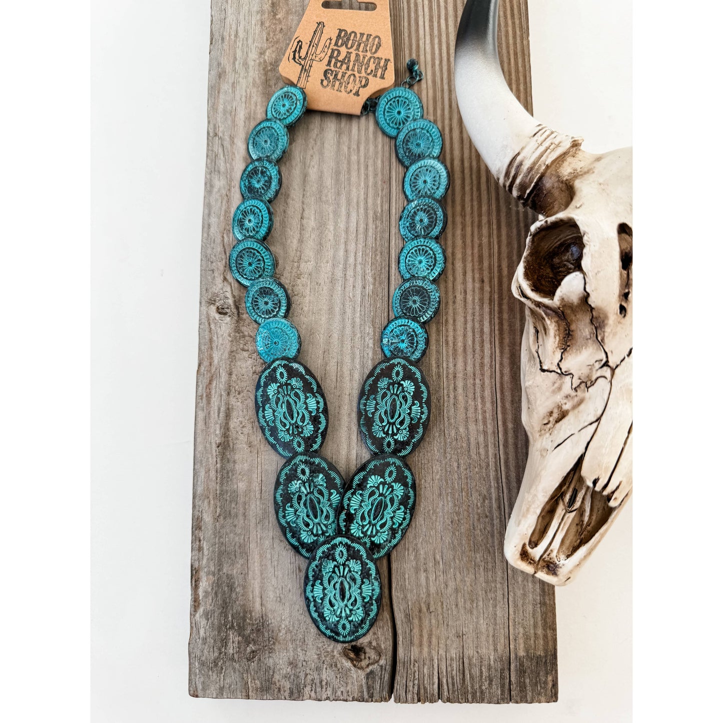 Western Oval Concho Overlapped Necklace