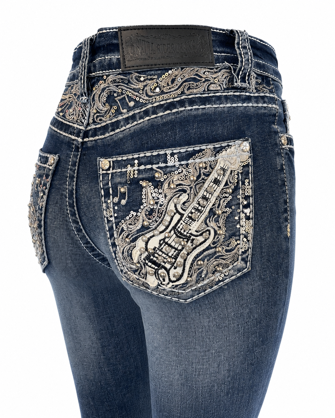 Skull Ridder Jeans, Ladies, Mid Rise, Bootcut, ROCK AND ROLL