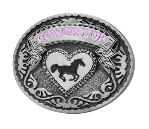 Cowgirl Up Belt Buckle 1257