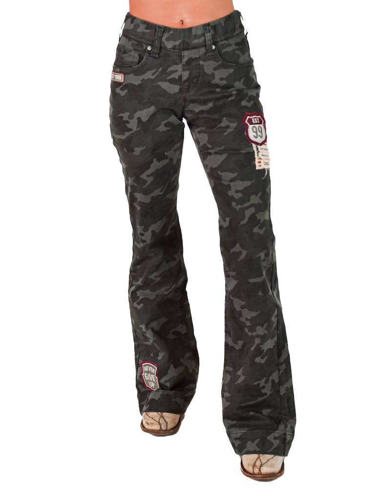 Patched Camo Pull-On Trouser