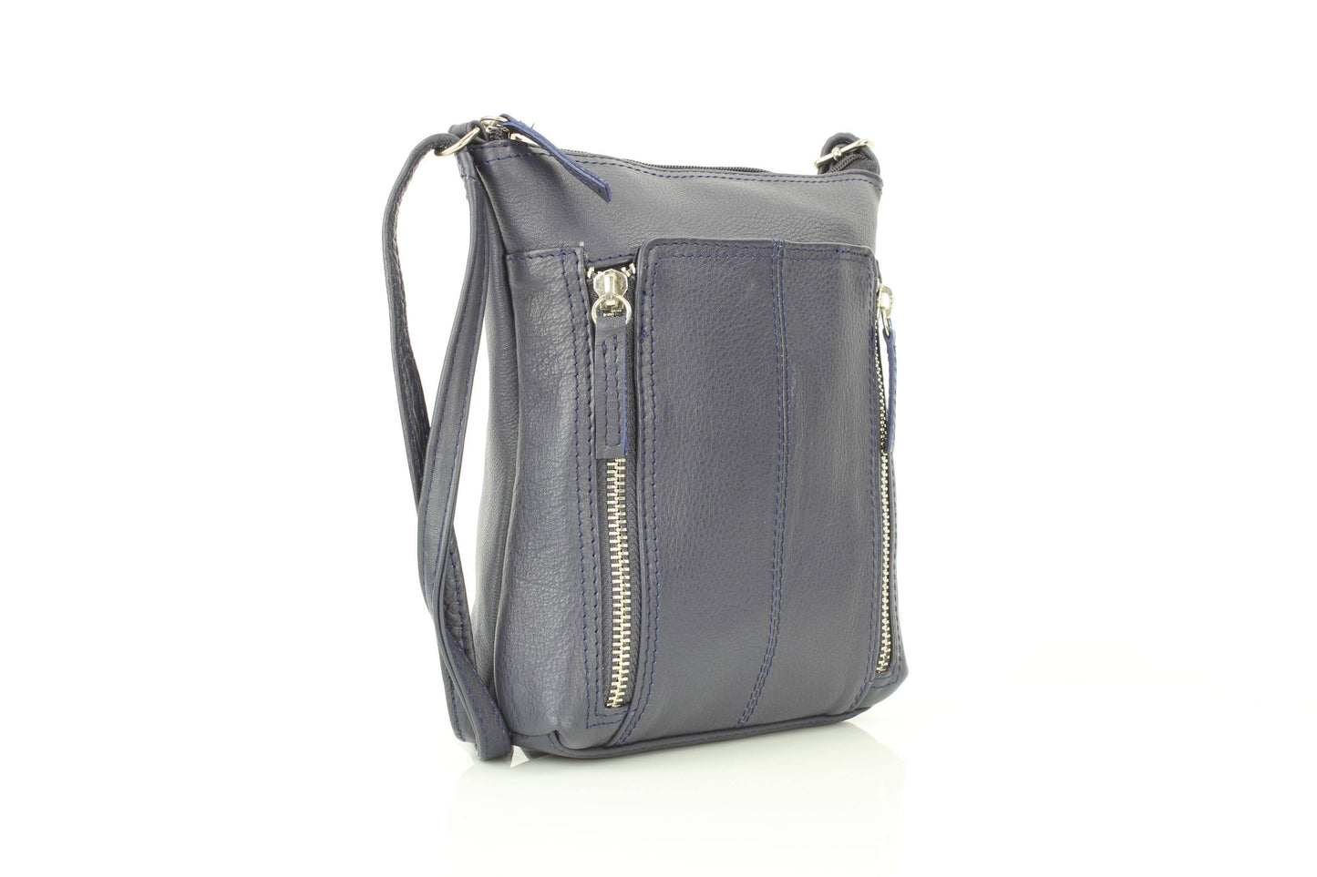 Anchorage Slim Leather Crossbody | Double Zip Detail RB 156