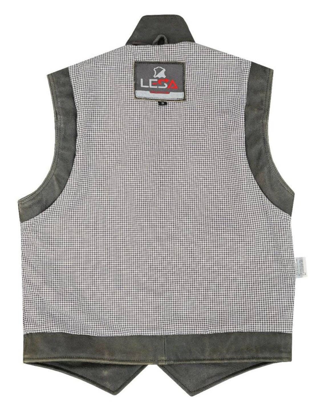 Distress Brown Men Leather  Vest