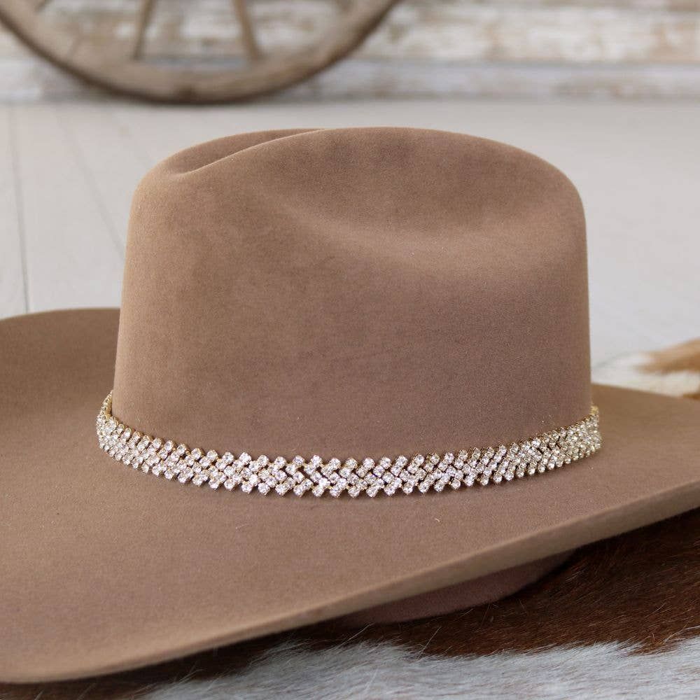 Willow Lane Hat Co. - Gold Rhinestone Bling Hat Band - The Loretta