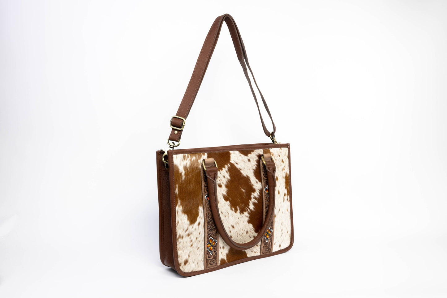 Brown Leather Hair-On-Hide Tote Bag ABHB 18-25215