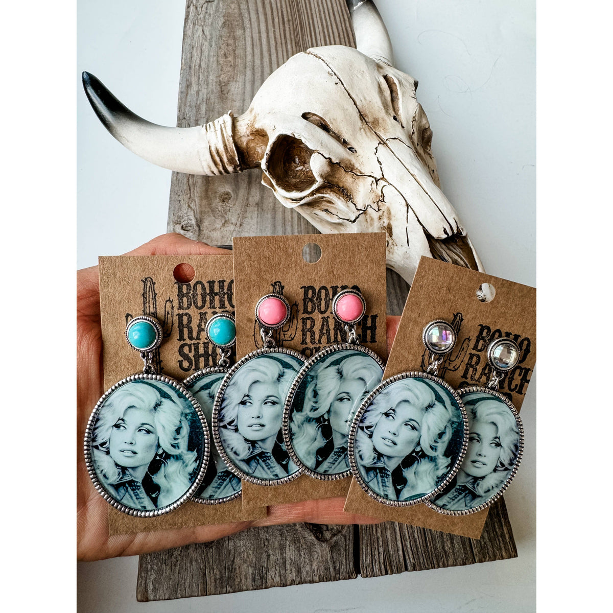 Western Dolly Printed Dangle Earrings