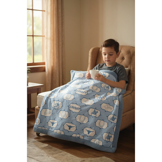 51" X 60" Cowboy Western Printed Throw Blanket