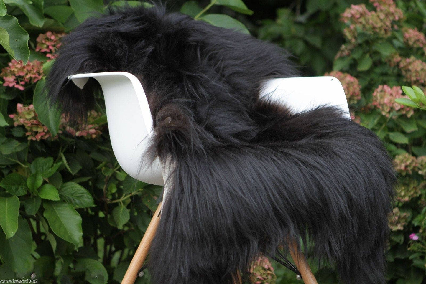 Genuine Icelandic Black Sheepskin Rug with Long Soft Wool
