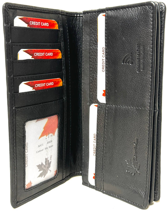Genuine Cowhide Leather Breast/Coat RFID Card Wallet #4609
