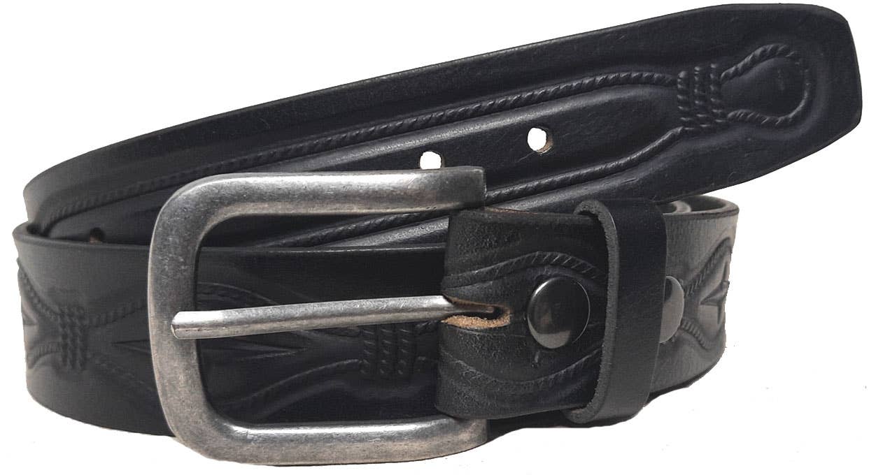 GENUINE LEATHER 40MM ROPE EMBOSSED BELT #1040