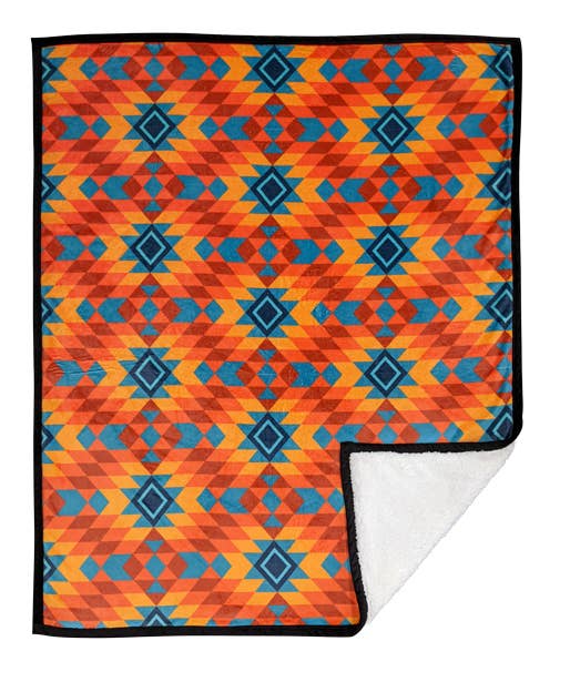 Canyon Fire Pattern Throw -Red & Blue