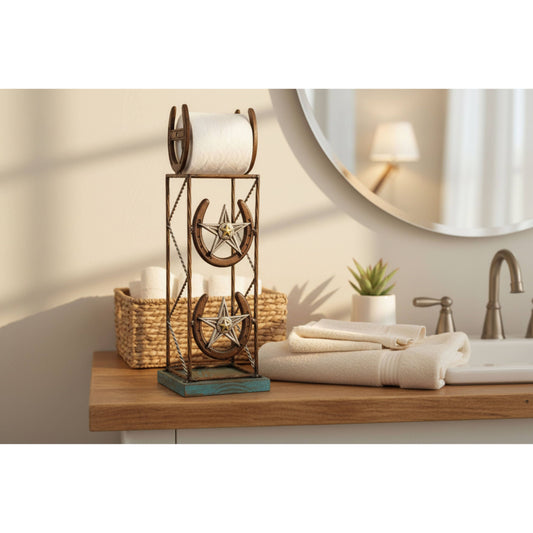 HORSESHOE TOILET/PAPER STAND AND HOLDER