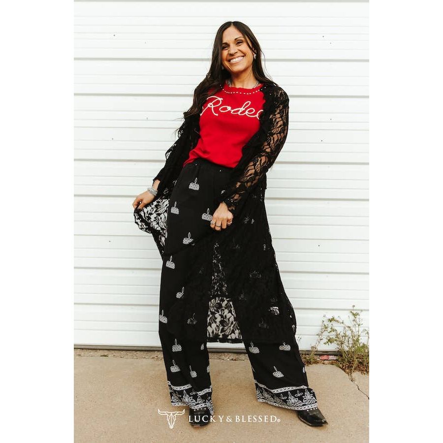 Black Ruffle Vintage Front Tie Duster