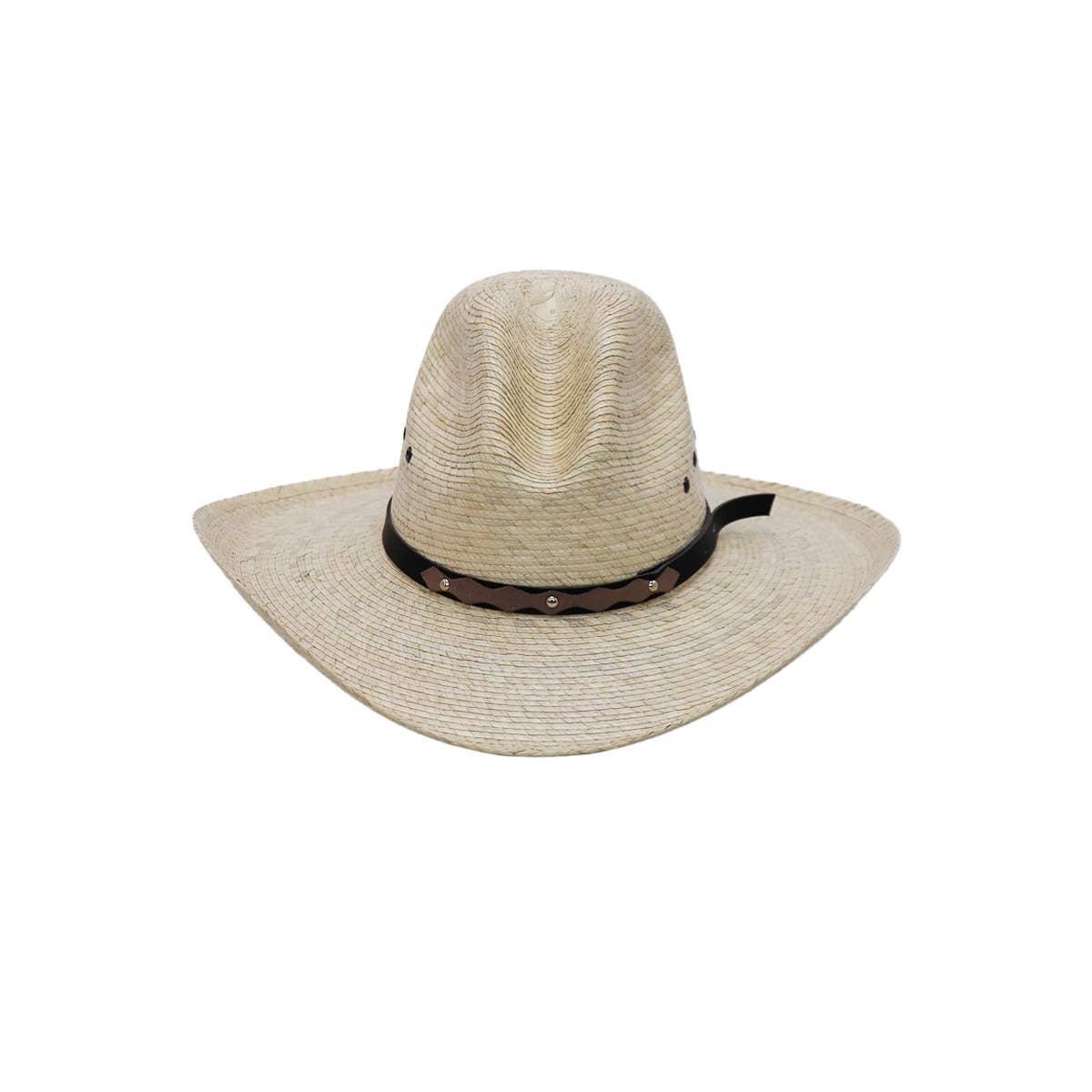 Cap Zone - Kids Eyeleted Gus Crown Palm Straw Cowboy Hate