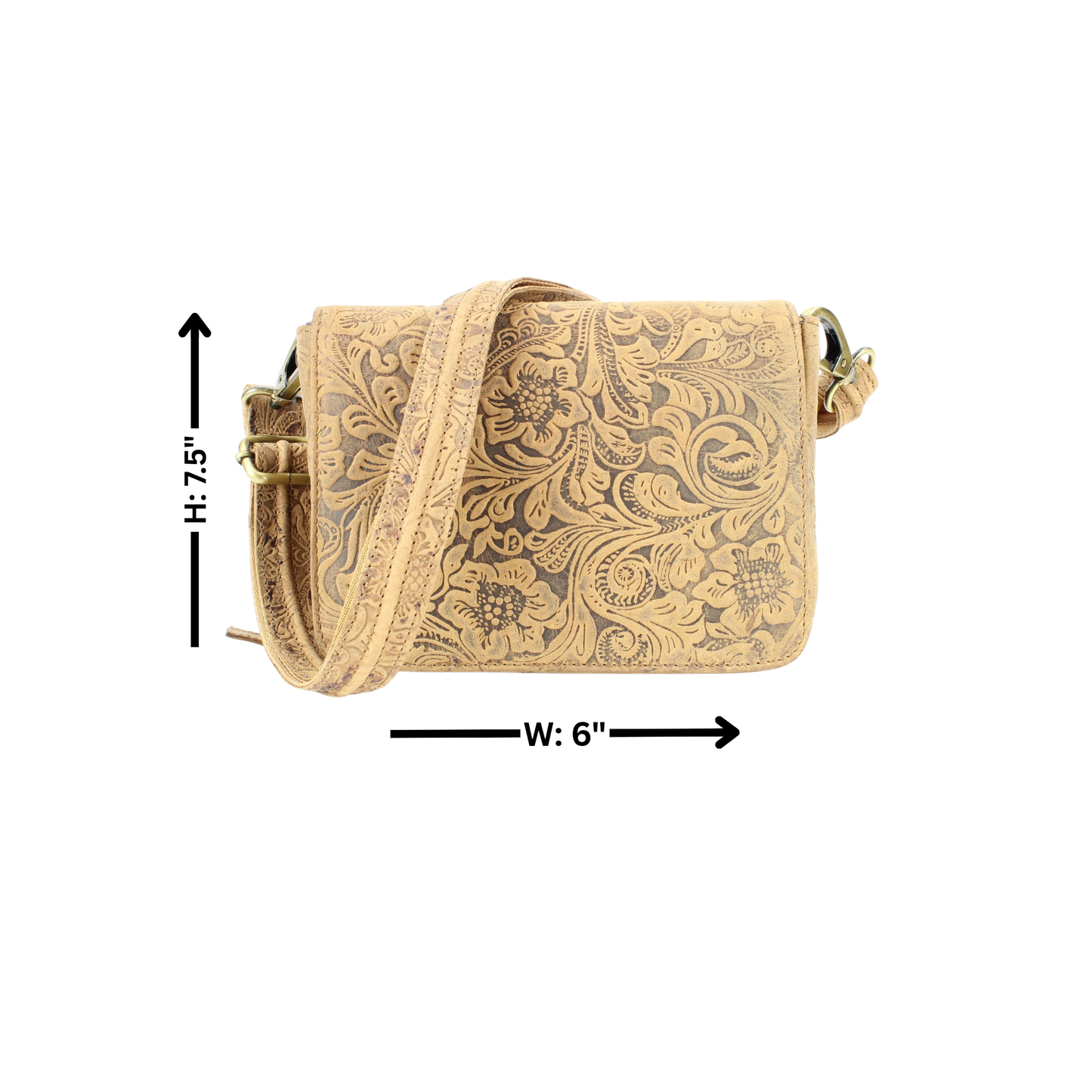 Women's Flap Over Crossbody Bag with Hidden Storage 1834