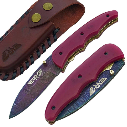 Sangria Folding Knife - Damascus Steel