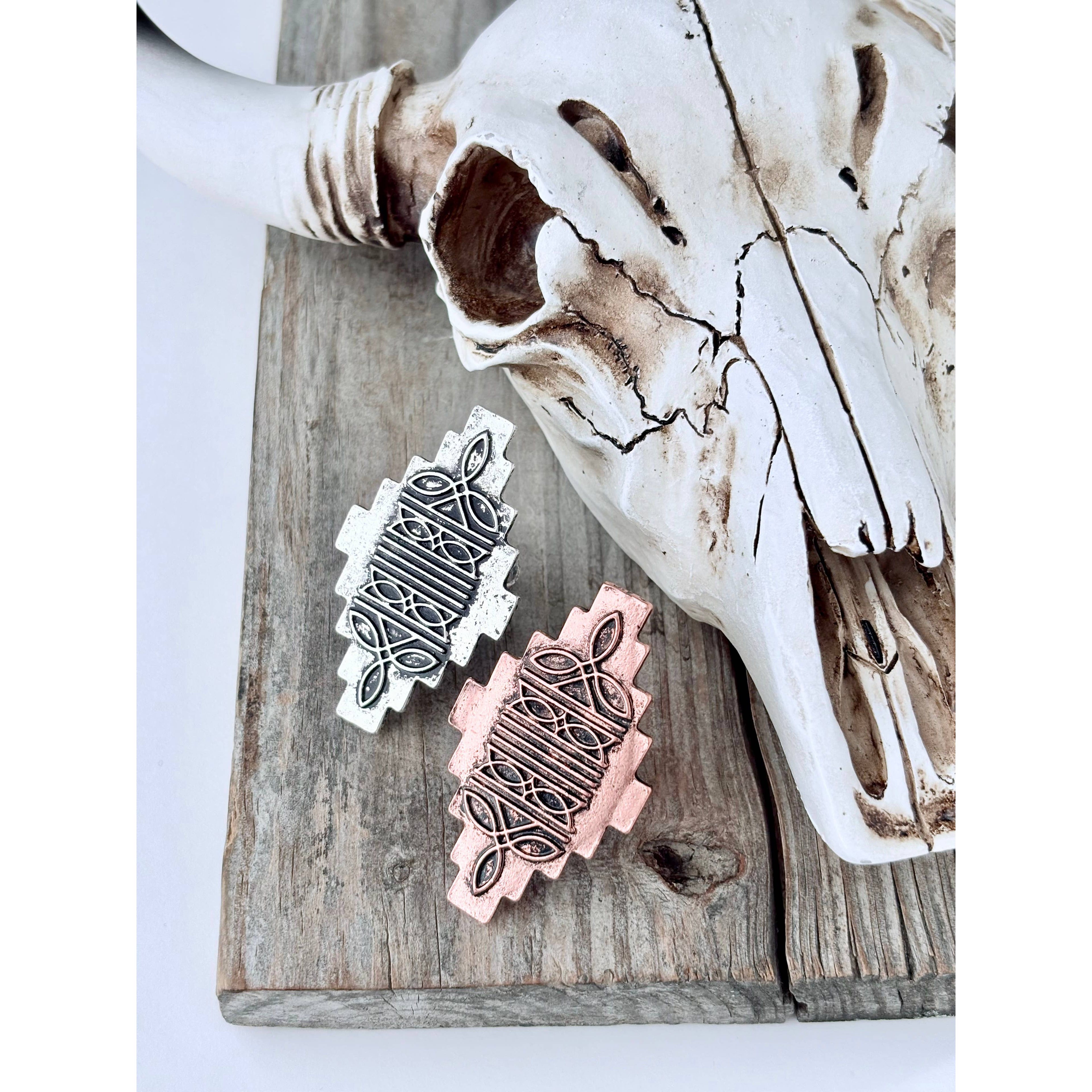Western Style Aztec Pendant Statement Cuff Ring