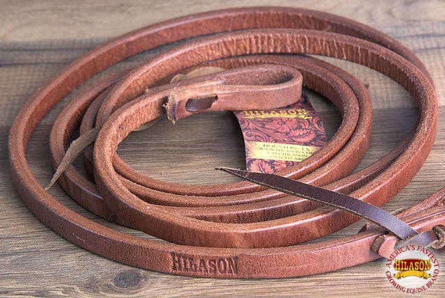 1/2 in X 8 Ft Hilason Leather Flat Horse Roping Reins W/ Snap