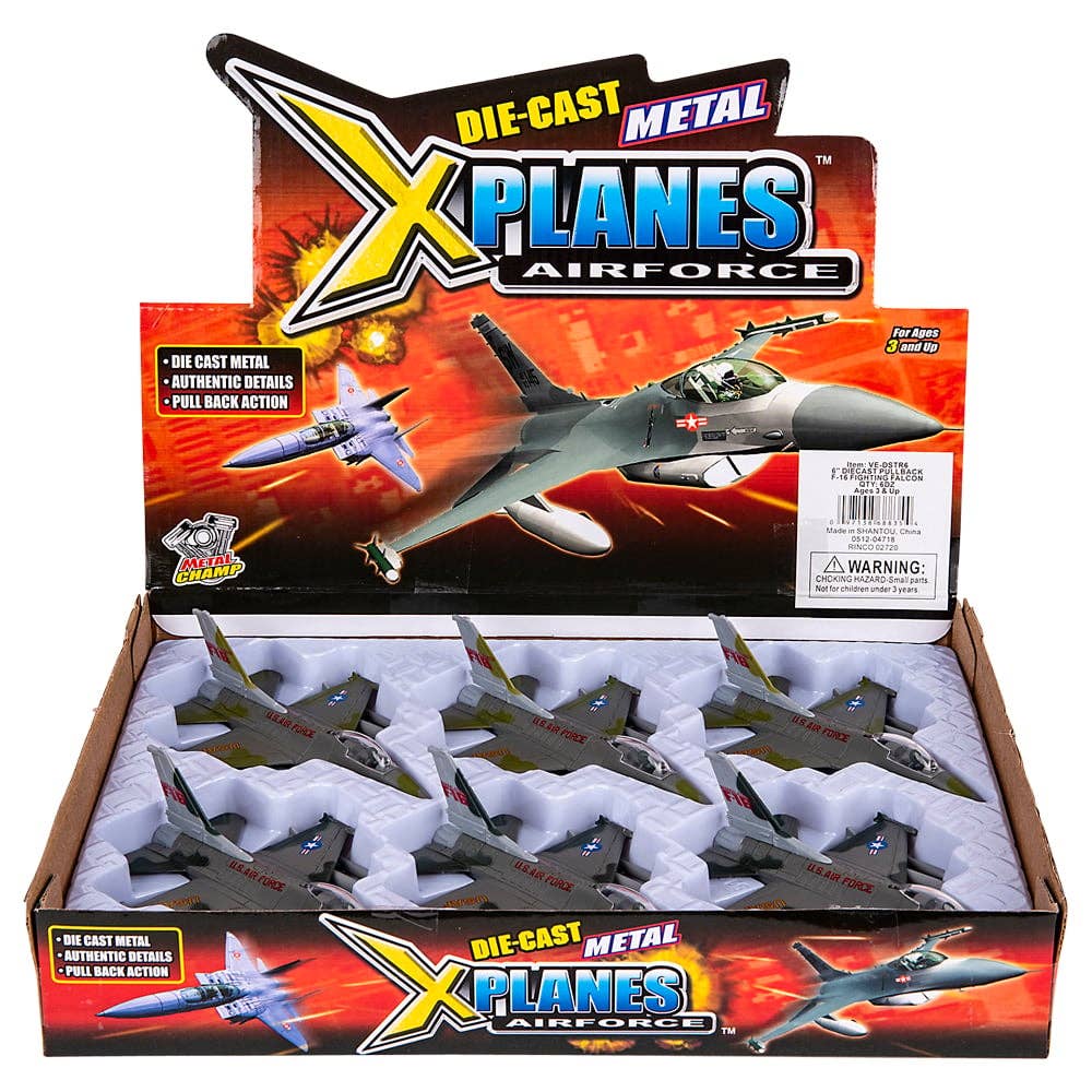 6" DIE-CAST PULL BACK F-16 FIGHTING FALCON