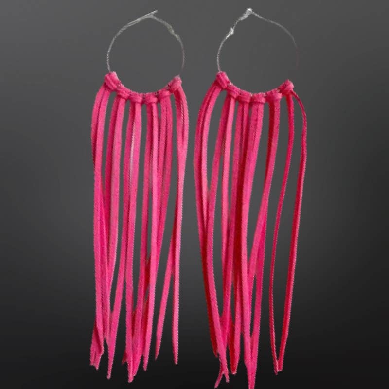 Western Suede Leather Hoop Earrings