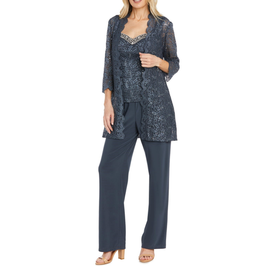 RM Richards Lace 3 Piece Evening Pant Set