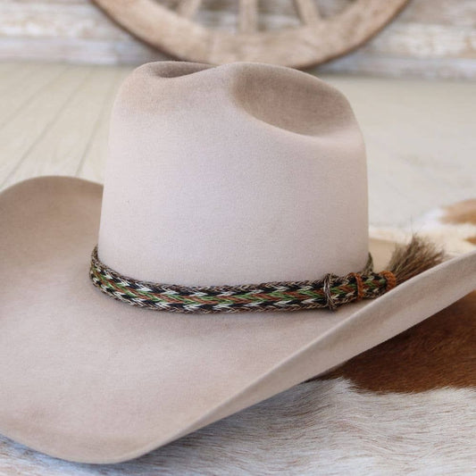 Willow Lane Hat Co. - Horsehair Green Braided Tassel Hat Band