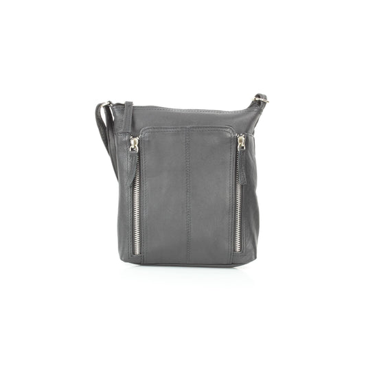 Anchorage Slim Leather Crossbody | Double Zip Detail RB 156