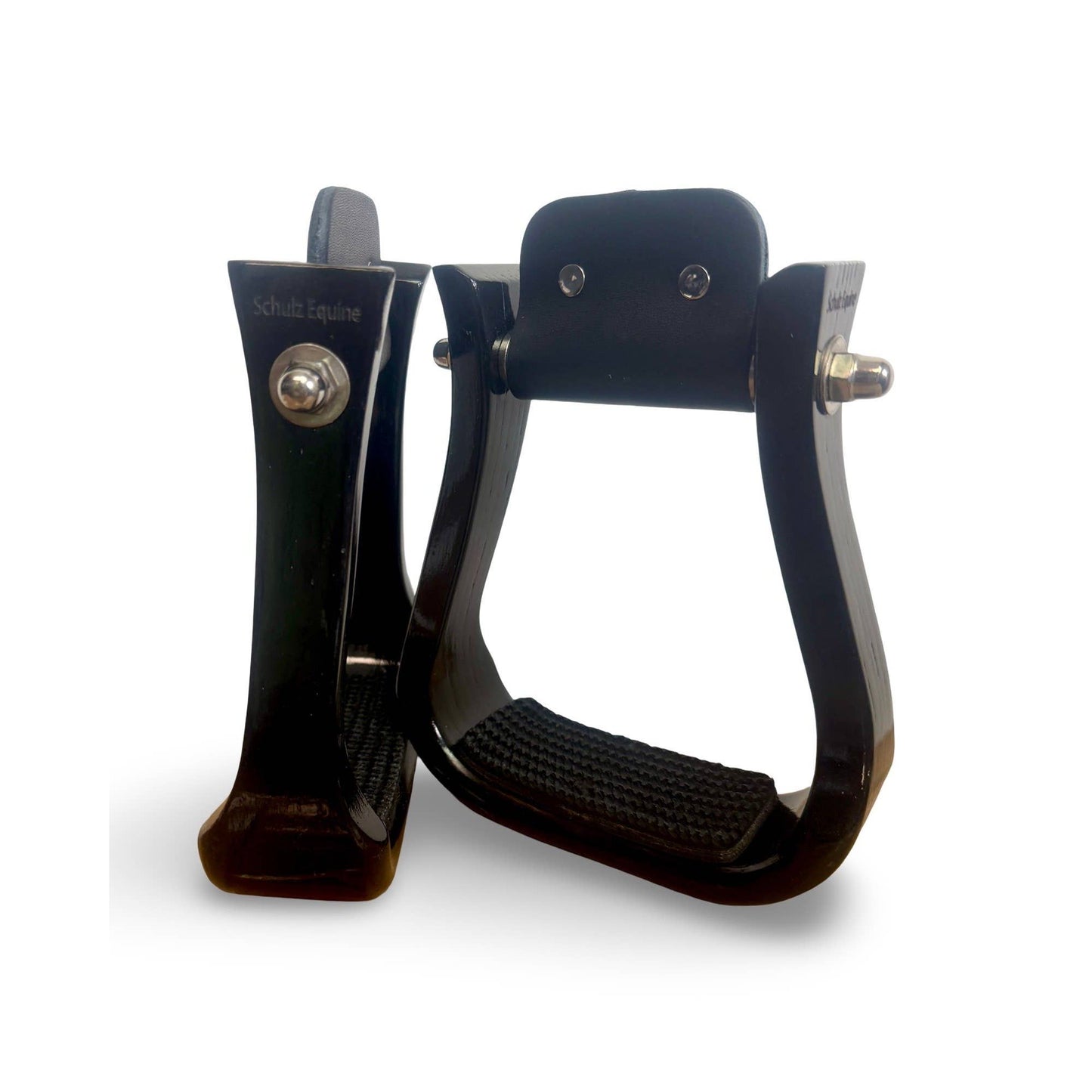 Wooden Stirrups- Black Barrel Racing Style