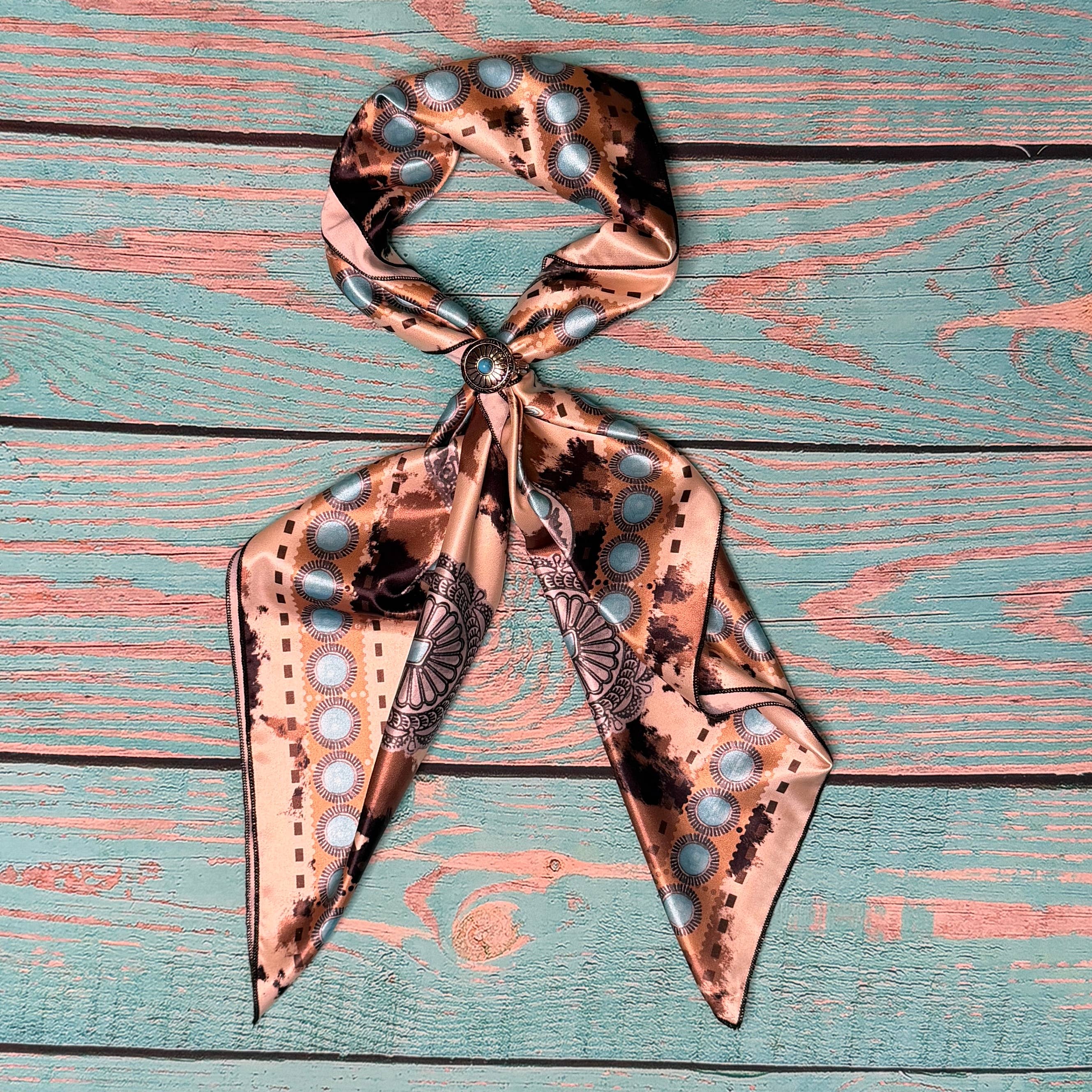 AVS871 COW PRINT SILK SCARF 36X36