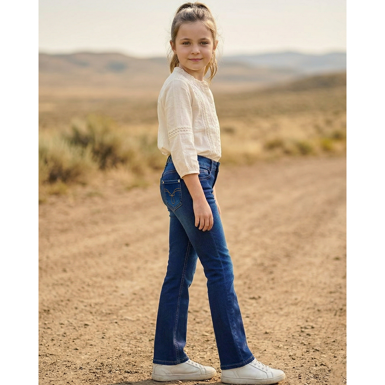 Girls' Western Basic Jeans – Dark Wash | Style ATWGJ-2A