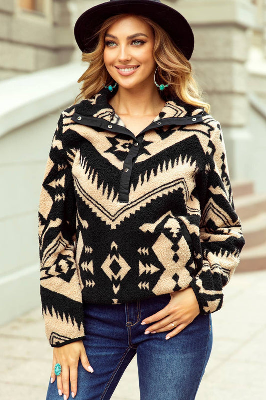 Western Half Zip Plush Sweatshirt | S-4X