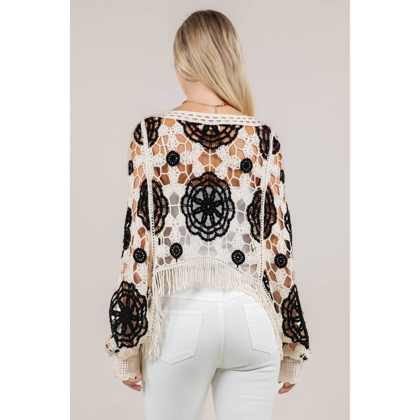 SIT 7097A FRINGED CROCHET TOP