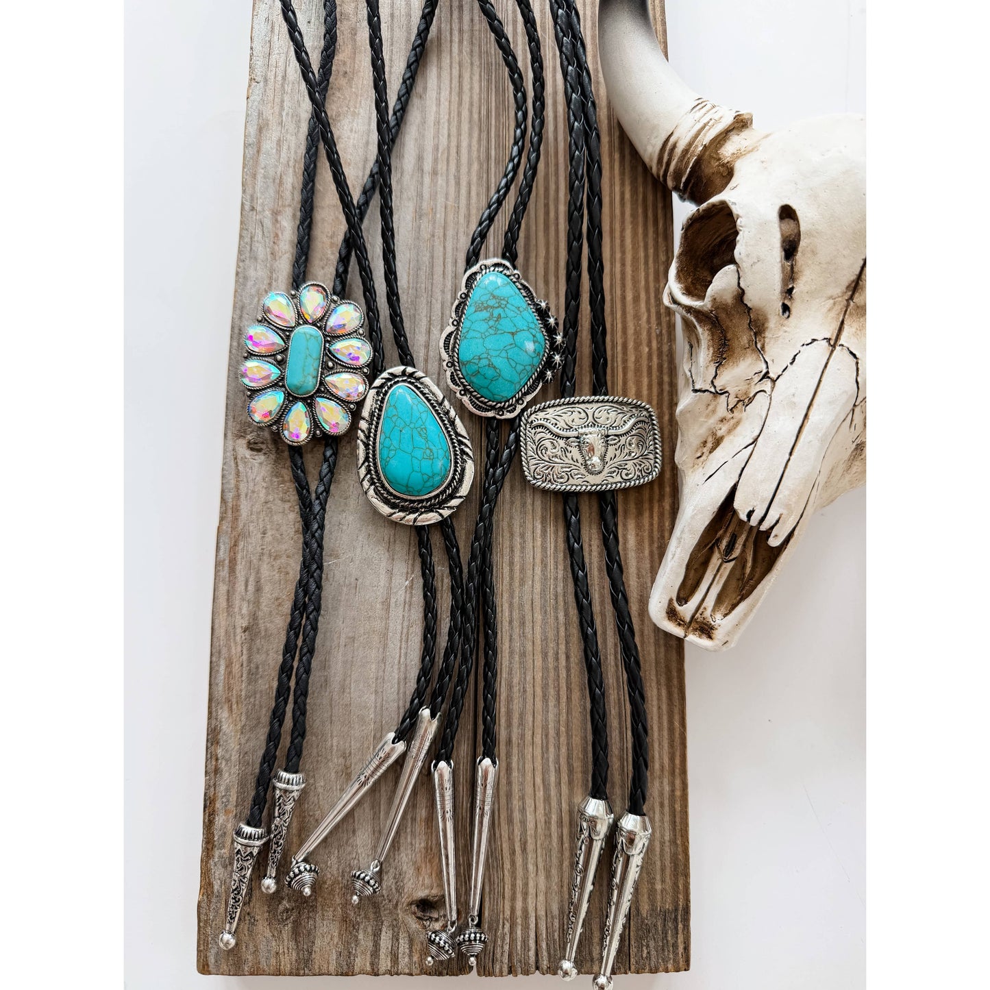 Western Bolo Tie Long Pendant Necklace