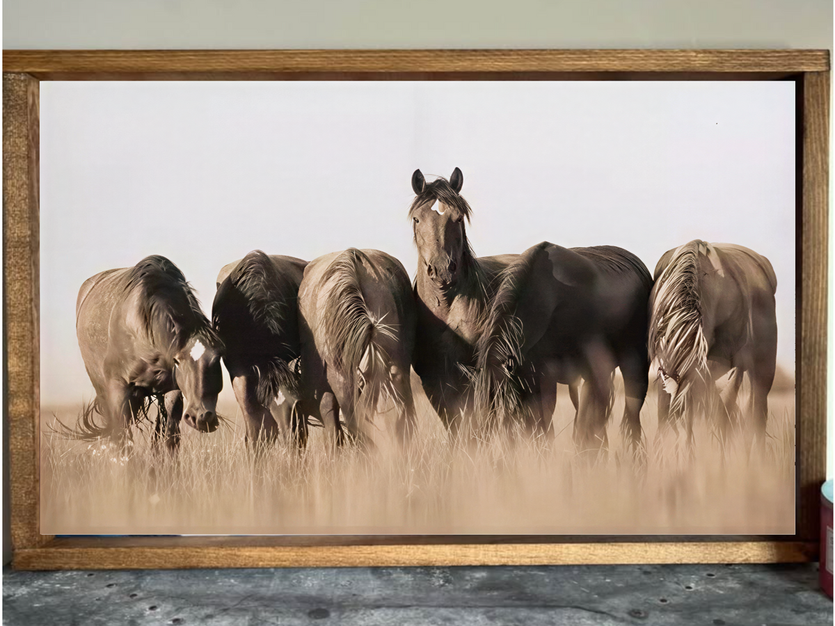 Field of Horses Farmhouse Sign