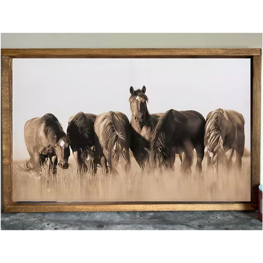 Field of Horses Farmhouse Sign