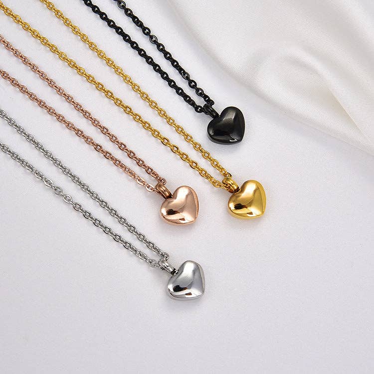 Human Ashes Heart Urn Pendant Necklace in Stainless Steel