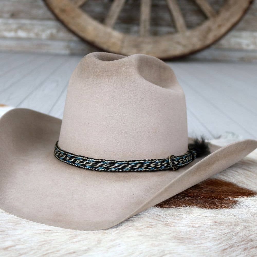 Willow Lane Hat Co. - Horsehair Blue Braided Tassel Hat Band - Frost